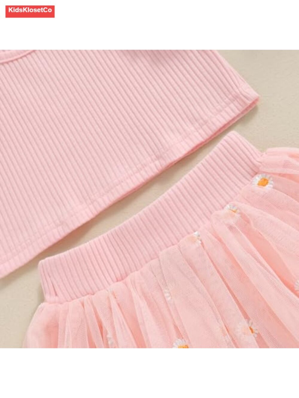 Toddler Girl Daisy Tutu Skirt Set Ruffle Tank Top Summer 2-Piece - Picture 4 of 6
